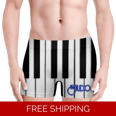 Le Studio Piano Keys Logo Custom Men's Boxer Briefs